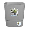 Miniatyrbillede 1 af 4: ELHO - Urtepotte - Greensense Aqua Care Square 30 - Lys Cement - Indendørs/udendørs - Ø 29.5 x H 30.2 cm