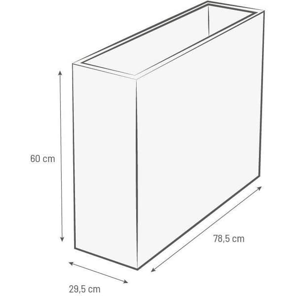 EDA Muret Loft Grafiittikukkalaatikko - 46 L - 78,5 x 29,5 x 60 cm - Valkoiseksi kalkittu
