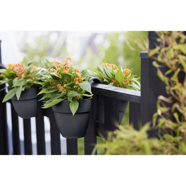 ELHO - Blomkruka - Vibia Campana Flower Twin 21 - Antracit - Utomhusbalkong - L 38,4 x B 20,5 x H 26,5 cm