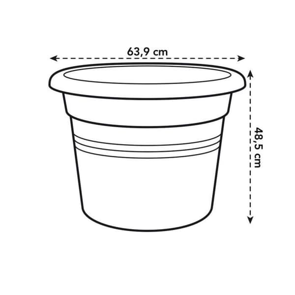 Elho Green Basics Cylinder 65 Blomlåda - Svart - Ø 64 x H 49 cm - Utomhus - 100% Återvunnen