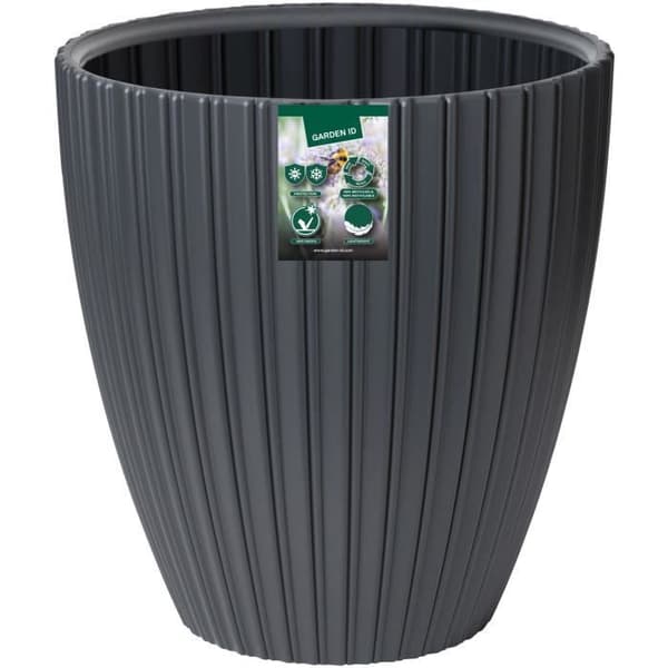 Urtepotte - Garden ID - Fancy - 40 x 42 cm - Til haver, altaner eller indendørs - Antracit