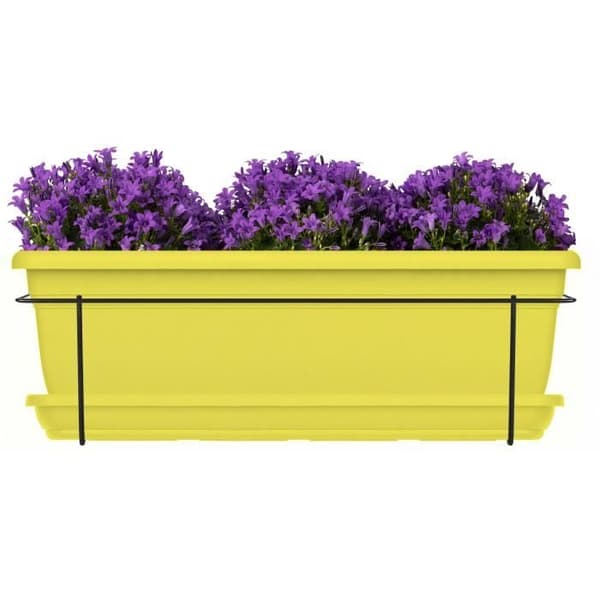 Plantekasse med metalstativ og bakke - GARDEN ID Relax - Lime 50 cm - Genbrugt og 100% genanvendelig - Volumen til planter