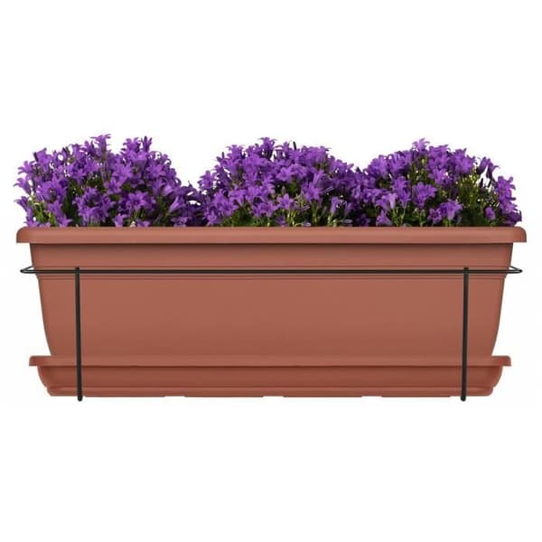 Istutusruukkusetti metallituella ja tarjottimella - GARDEN ID Relax - Terra. 50 cm - Kierrätetty ja 100 % kierrätettävä - Tilava kasveille
