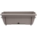 Miniatyrbillede 3 af 5: Plantesæt med metalstativ og integreret bakke - GARDEN ID Teramo - Taupe 50 cm - Stenlook - Genbrugsmateriale/genanvendelig