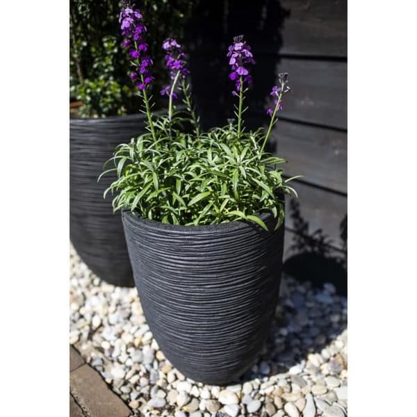 Matala elegantti maljakko - CAPI EUROPE - RIB NL - 34 x 46 cm - Musta