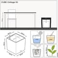 Miniatyrbild 3 av 5: LECHUZA Cube Cottage 50 blomkruka - komplett set, sandbrun