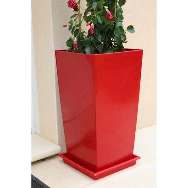 RIVIERA Nuance Urtepotte - Firkantet - 29 x 29 x H 52 cm - Rød