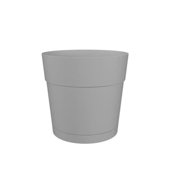 Urtepotte og rund capri rund - Plastik - Vandtank - 35 cm diameter - Lysegrå - Artevasi