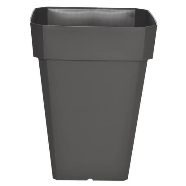 RIVIERA Soleilla firkantet plastik urtepotte - 39 x 39 x H 53 cm - 49 L - Glitrende grå