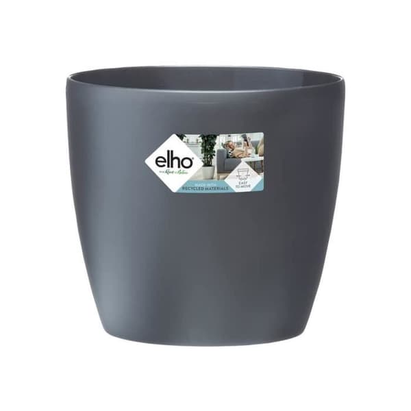 ELHO Brussels pyöreä kukkaruukkupyörä 40 - musta - Ø 39 x K 37 cm - sisäkäyttöön - 100 % kierrätetty