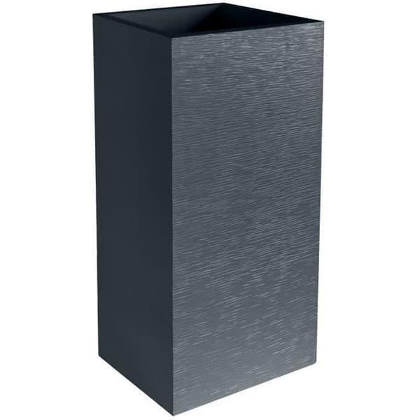 EDA Grafit Firkantet Høj Urtepotte - 39,5 x 39,5 x H 80 cm - 31 L - Antracitgrå