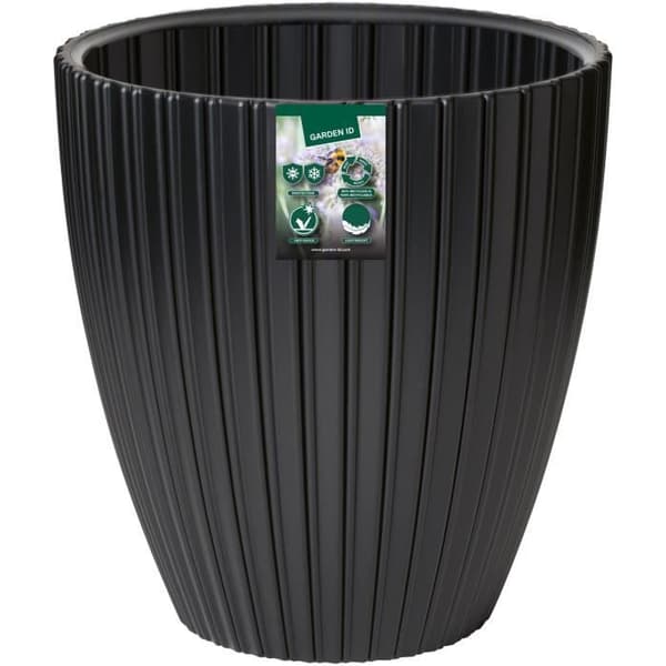 Urtepotte - Garden ID - Fancy - 40 x 42 cm - Til haver, altaner eller indendørs - Sort