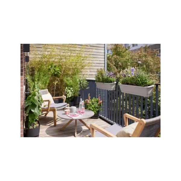 Elho Noa Balconiere L - Grå - L 65 x B 20 x H 18 cm - Udendørs balkon - 100% genbrugt