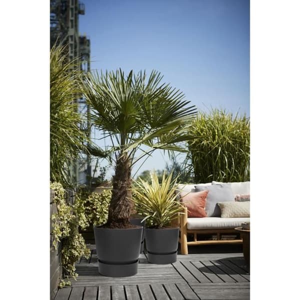 ELHO Greenville 30 Runde Blomsterpotte - Udendørs - Ø 29,5 x H 27,8 cm - Living Black