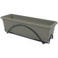 Miniatyrbillede 1 af 2: PLASTIKEN Plantekasse 60x20 cm + Bakke + Balkonstativ TERRA Kollektion - Taupe