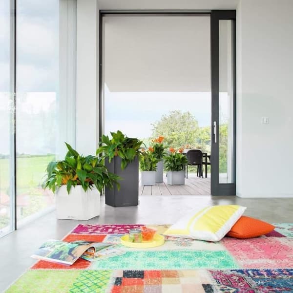 LECHUZA Canto Premium Column 40 blomsterpotte - komplet sæt. metallisk sølv