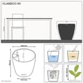 Miniatyrbild 3 av 5: LECHUZA Classico Premium 60 blomkruka - komplett set, glansig taupe