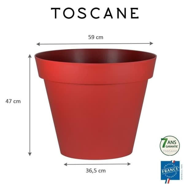 EDA Toscana Rund Urtepotte 76 L - Rubinrød - Ø 60 x H 47 cm