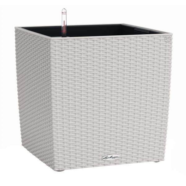 LECHUZA Cube Cottage 50 kukkaruukku - täydellinen setti, vaaleanharmaa