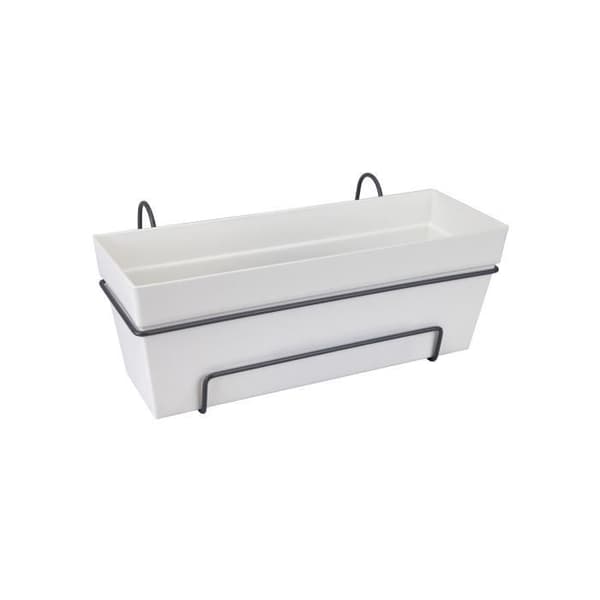 Elho Loft Urban Balkonboks Allin1 50 - Hvid - L 49 x B 27 x H 21 cm - Udendørs balkon - 100% genbrugt