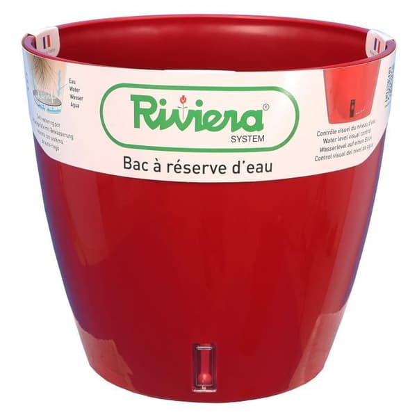 RIVIERA Tank med vandreserve - Rund - Ø 36 x H 33 cm - Rød