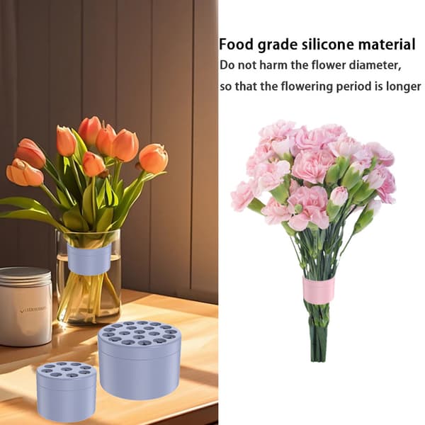 INF Spiral Ikebana Stamhållare: Silikonverktyg för Blomsterarrangemang Blå