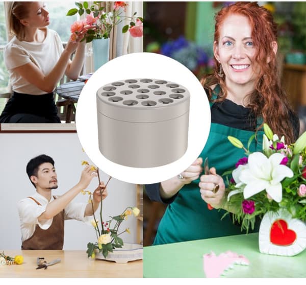 INF Spiral Ikebana Stamhållare: Silikonverktyg för Blomsterarrangemang Beige