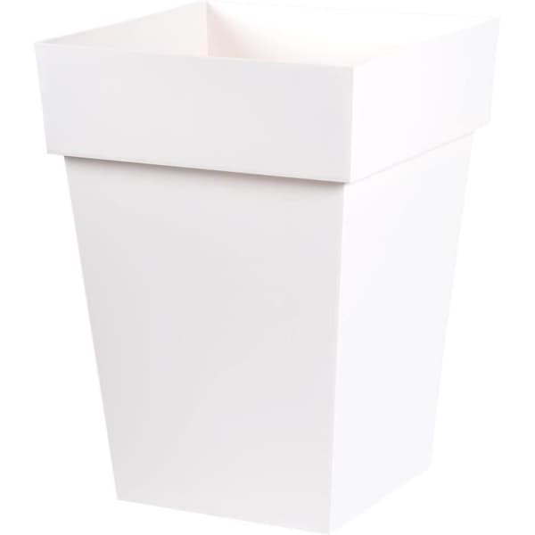EDA Medium kvadratisk toskansk blomkruka - 39 x 39 x H 53 cm - 51 L - vit