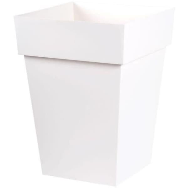 EDA Medium kvadratisk toskansk blomkruka - 39 x 39 x H 53 cm - 51 L - vit