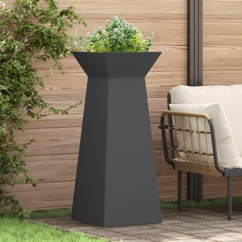 växtställ Svart Metall 40 x 40 x 101 cm Dekorativa detaljer