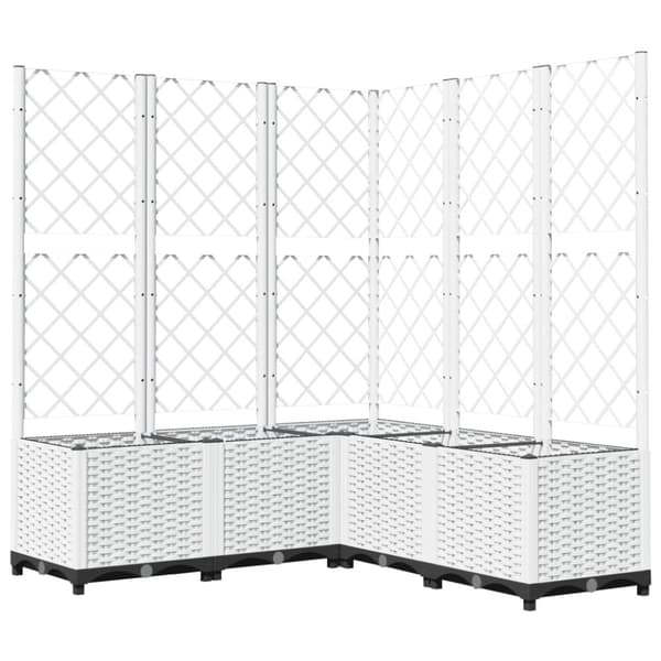 Odlingslåda med spaljé ljusgrå 120x120x136 cm PP