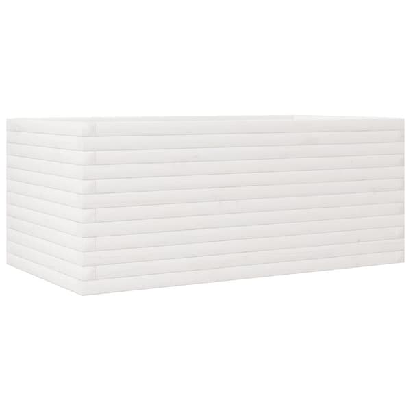 Odlingslåda vit 110x60x45,5 cm massiv furu