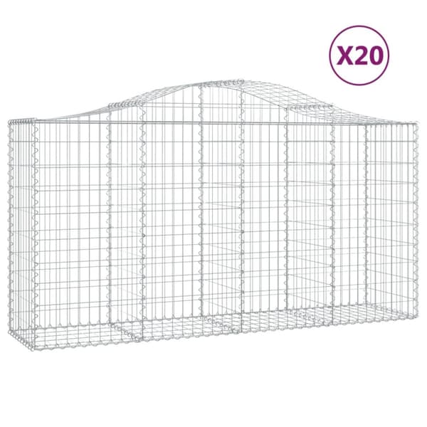 Gabioner bågformade 20 st 200x50x100/120 cm galvaniserat järn