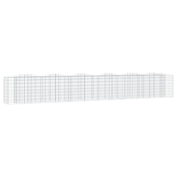 Upphöjd planteringsgabion 600x50x100 cm galvaniserat järn