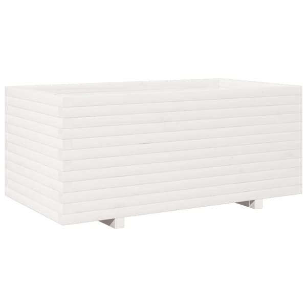 Odlingslåda vit 110x60x49,5 cm massiv furu