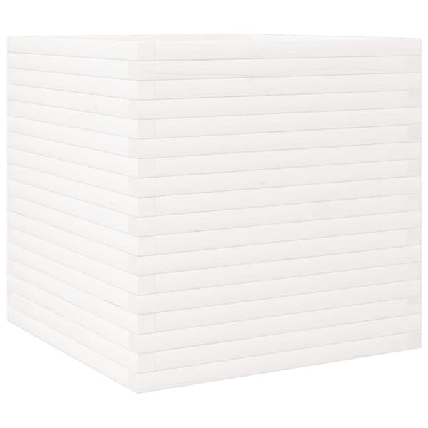 Odlingslåda vit 70x70x68,5 cm massiv furu