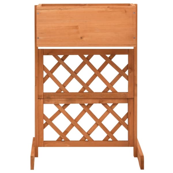 Odlingslåda med spaljé orange 45x30x74 cm massivt granträ