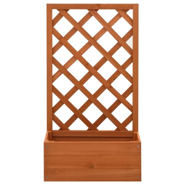 Odlingslåda med spaljé orange 50x25x90 cm massivt granträ