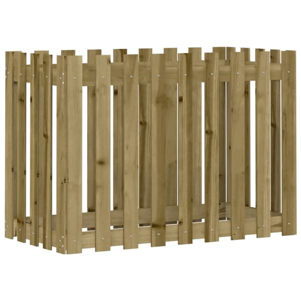 Odlingslåda med staket-design 100x50x70 cm impregnerad furu