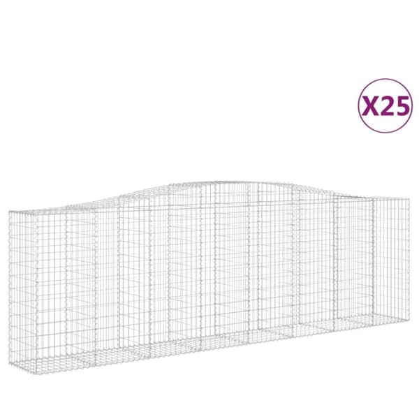 Gabioner bågformade 25 st 400x50x120/140 cm galvaniserat järn