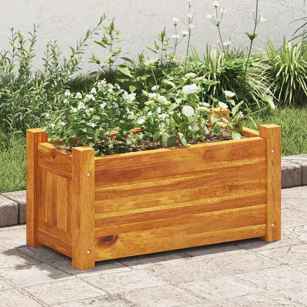 Blomlåda upphöjd akaciaträ 50x25x25 cm