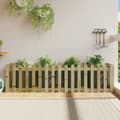 Miniatyrbild 1 av 2: Odlingslåda med staket-design 200x50x50 cm impregnerad furu