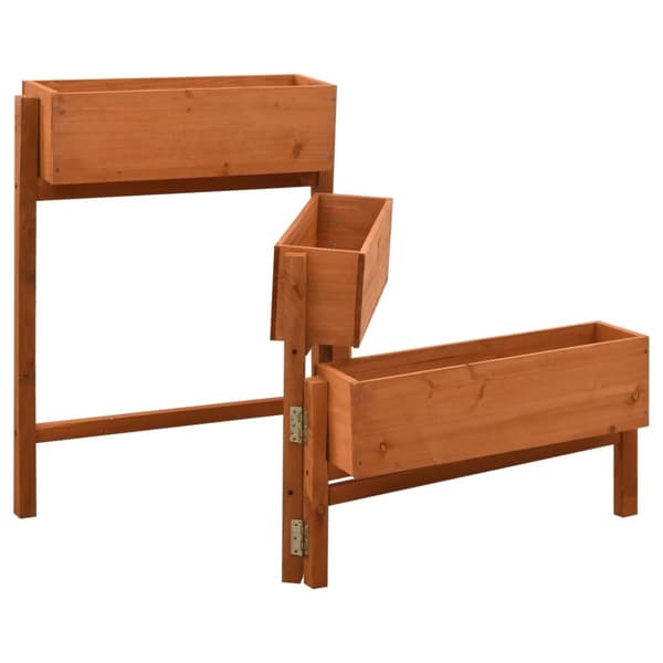 Infällbart odlingsställ orange 60x14x75 cm massivt granträ