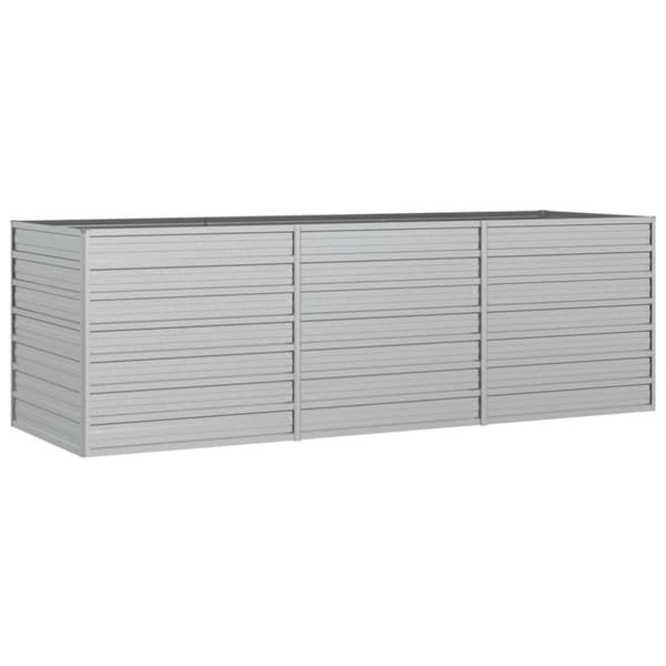 Odlingslåda upphöjd galvaniserat stål 240x80x77 cm silver