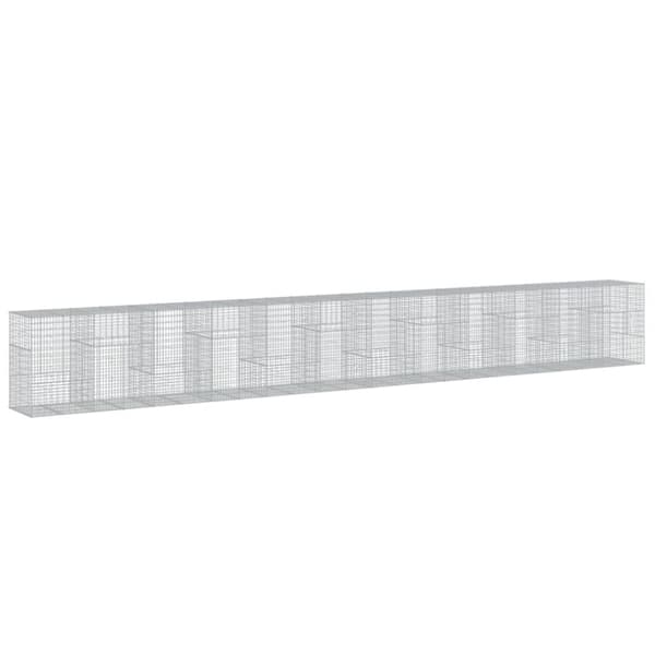 Gabionkorg med skydd 1200x100x150 cm galvaniserat järn