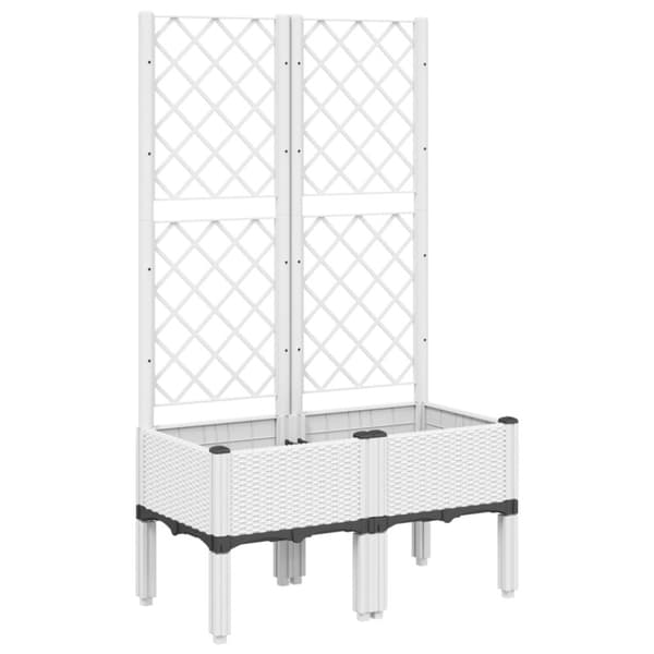 Odlingslåda med spaljé vit 80x40x142 cm PP