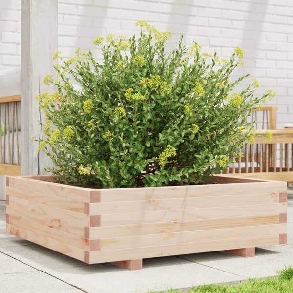 Odlingslåda 80x80x26,5 cm massivt furuträ
