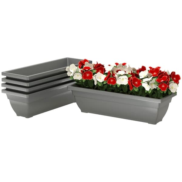 Rootz 5 Set Flower Potes - Puutarhakorjaus - Kasvien astiat - Kestävä muovi - 59 cm x 21 cm x 16 cm