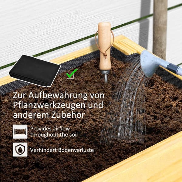 Rootz Træblomsterboks - hævet planter - Haveseng - Fleece -foring - Sund jord - 100 x 30 x 70,5 cm