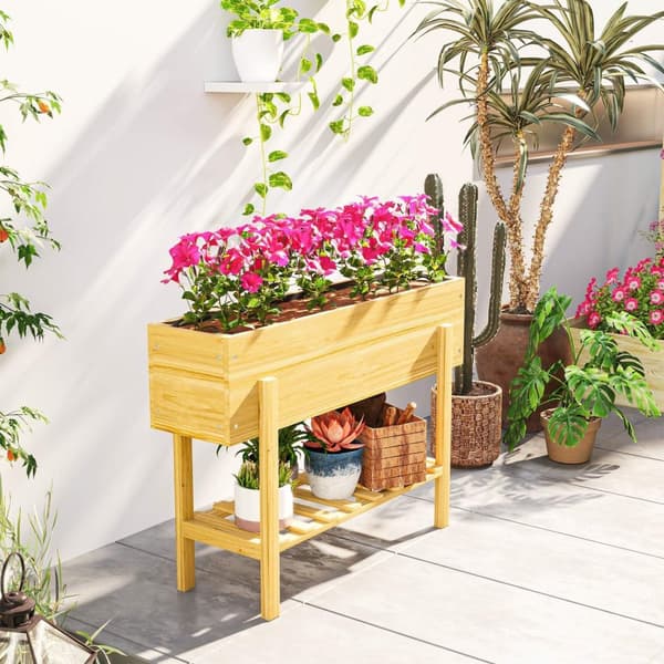Rootz Træblomsterboks - hævet planter - Haveseng - Fleece -foring - Sund jord - 100 x 30 x 70,5 cm